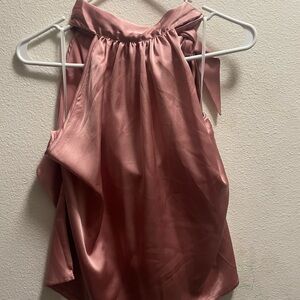 Elegant Pink Satin Halter Top